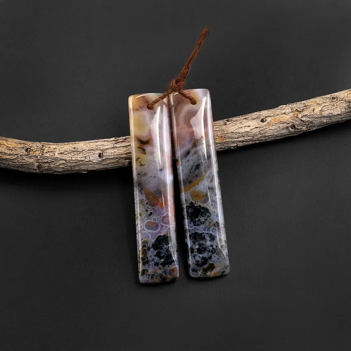 Natural Stormy Drak Gray Ocean Jasper Rectangle Earring Pair Matched Gemstone Beads A1 Intrinsic Trading Earrings Natural Stormy Drak Gray Ocean Jasper Rectangle Earring Pair Matched Gemstone Beads A1 Intrinsic Trading Earrings