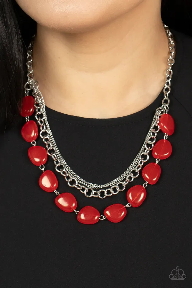 Necklaces All Eyes On U Jewelry Paparazzi Accessories Pumped Up Posh Red Paparazzi Necklace