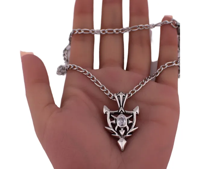 Necklaces Captive Collars Shield Knight Warrior Necklace CZ Stone Necklaces Captive Collars Shield Knight Warrior Necklace CZ Stone