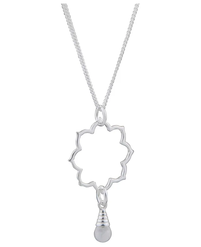 Necklaces Lotus Gemstone Drop Necklace Sterling Silver Buddha Groove