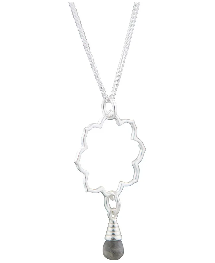 Necklaces Lotus Gemstone Drop Necklace Sterling Silver Buddha Groove