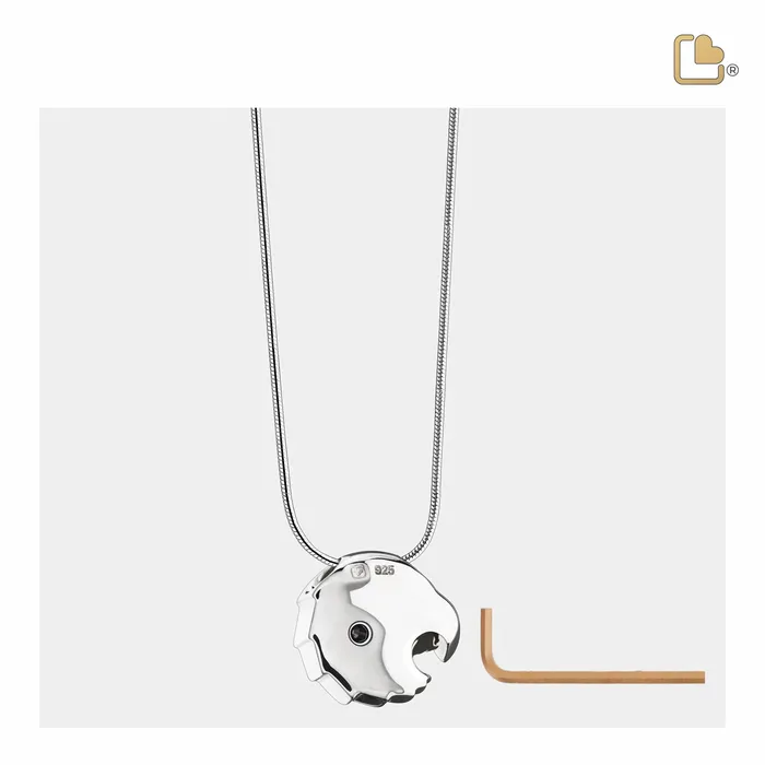 Necklaces LoveUrns Treasure Eagle Rhodium Plated Sterling Silver Cremation Pendant Necklaces LoveUrns Treasure Eagle Rhodium Plated Sterling Silver Cremation Pendant