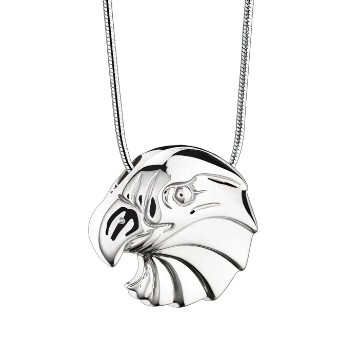 Necklaces LoveUrns Treasure Eagle Rhodium Plated Sterling Silver Cremation Pendant Necklaces LoveUrns Treasure Eagle Rhodium Plated Sterling Silver Cremation Pendant