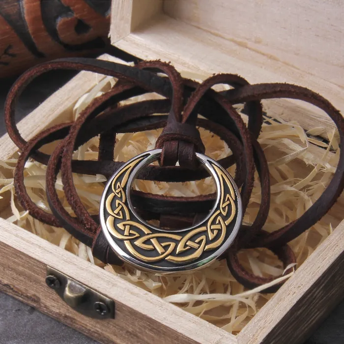 Necklaces Viking Trinkets Celtic Moon Stainless Steel Celtic Moon Necklace