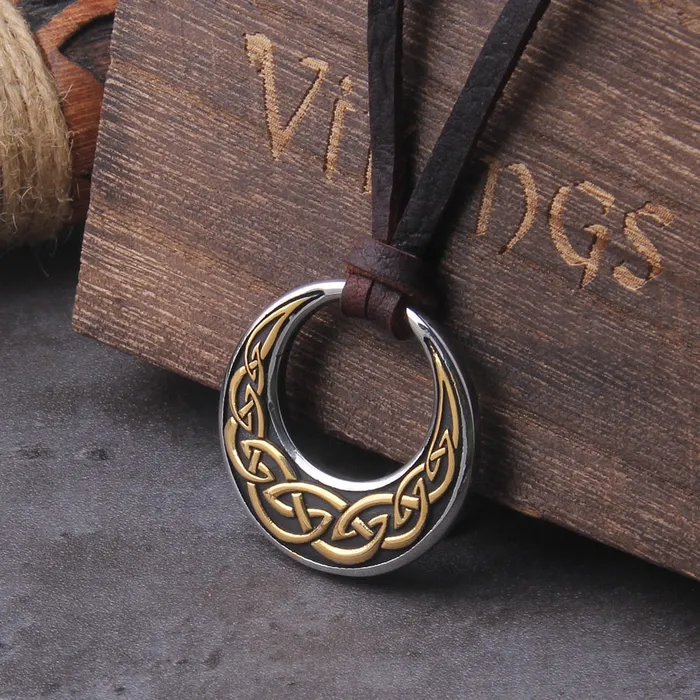Necklaces Viking Trinkets Celtic Moon Stainless Steel Celtic Moon Necklace
