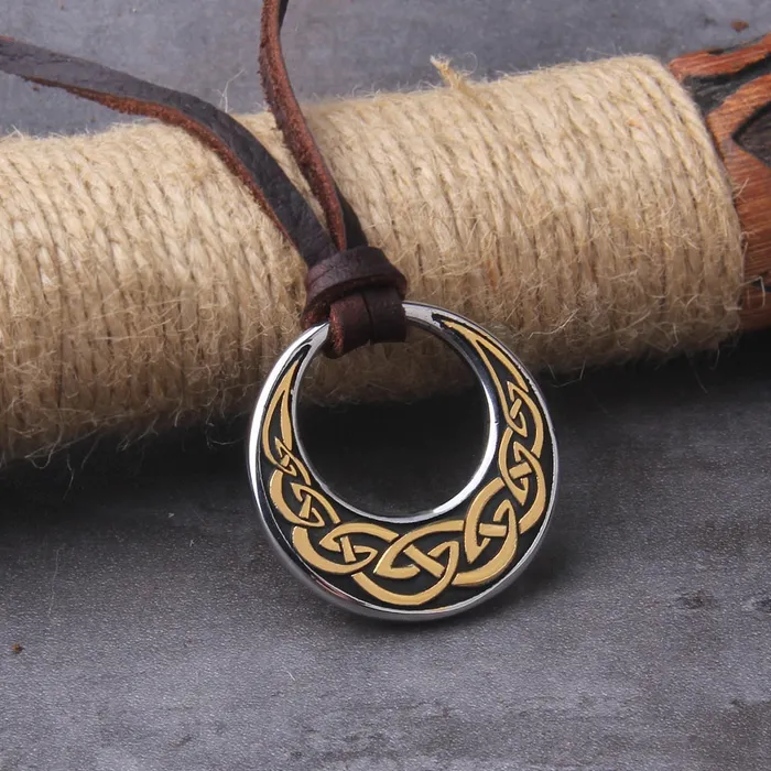 Necklaces Viking Trinkets Celtic Moon Stainless Steel Celtic Moon Necklace