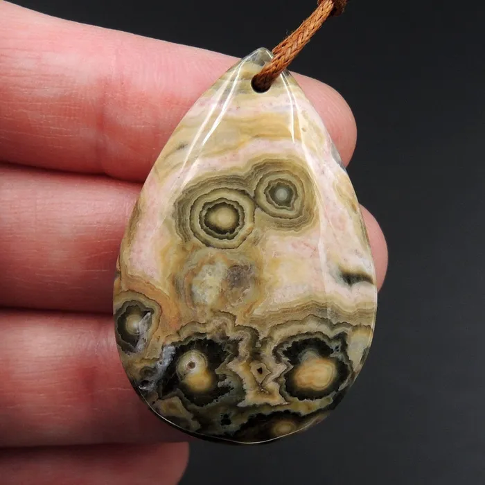 Ocean Jasper Pendant Orange White Grey Green Front Drilled Irregular Freeform Natural Stone Pendant P1735 Intrinsic Trading Necklaces
