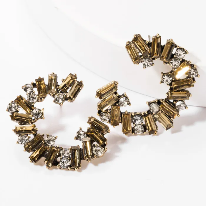 Open Wreath Geometric Crystals Earrings Refined by AnnaKaci Earrings