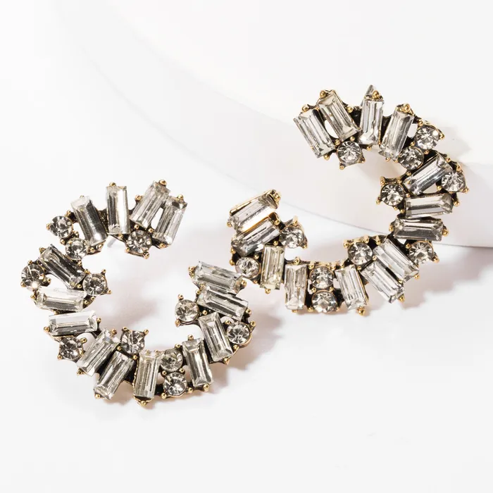 Open Wreath Geometric Crystals Earrings Refined by AnnaKaci Earrings Open Wreath Geometric Crystals Earrings Refined by AnnaKaci Earrings