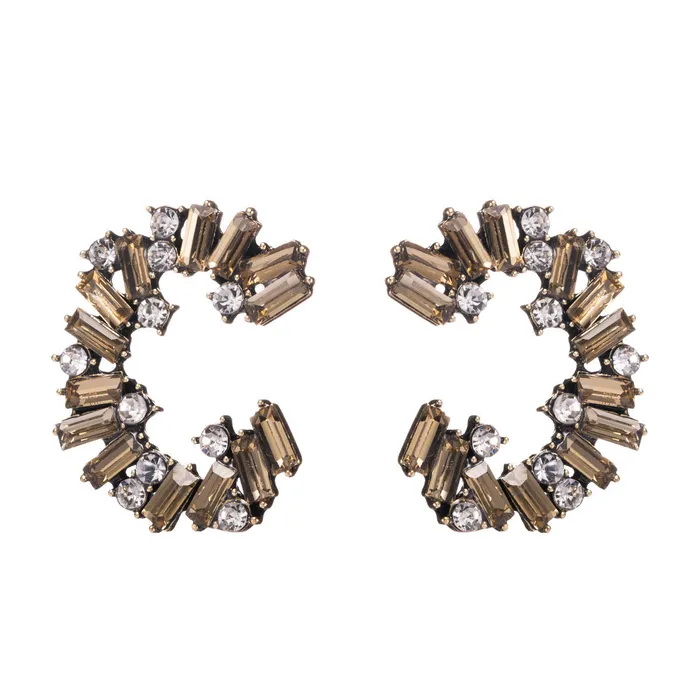 Open Wreath Geometric Crystals Earrings Refined by AnnaKaci Earrings Open Wreath Geometric Crystals Earrings Refined by AnnaKaci Earrings