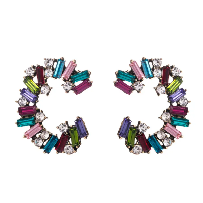 Open Wreath Geometric Crystals Earrings Refined by AnnaKaci Earrings Open Wreath Geometric Crystals Earrings Refined by AnnaKaci Earrings