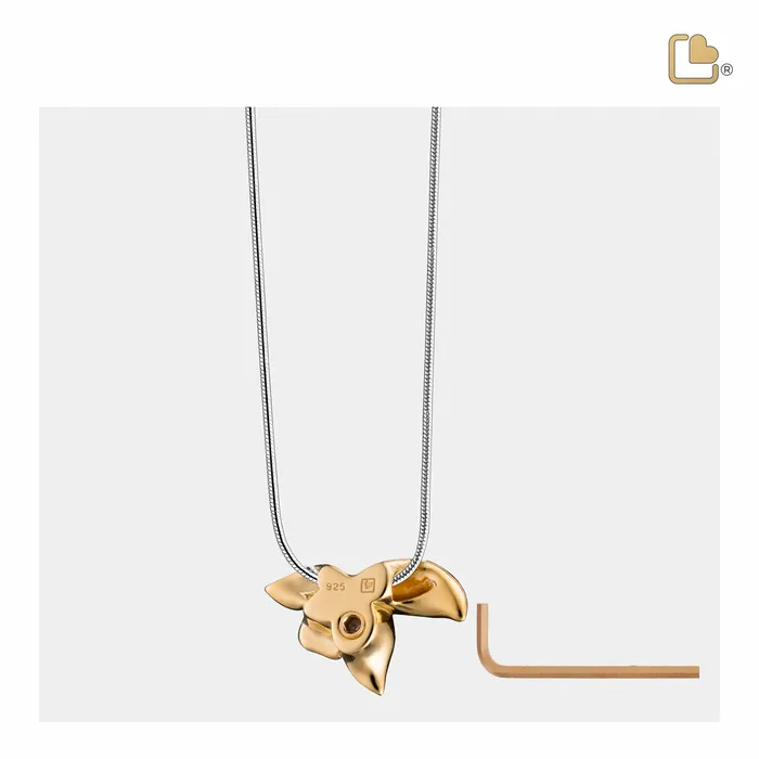 Orchid Gold Vermeil Sterling Silver Cremation Pendant LoveUrns Treasure Necklaces Orchid Gold Vermeil Sterling Silver Cremation Pendant LoveUrns Treasure Necklaces