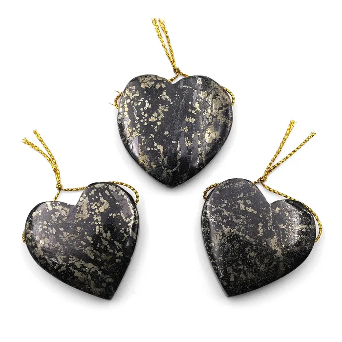 Rare Natural Pyrite in Magnetite Heart Pendant Side Drilled Gemstone Focal Bead Intrinsic Trading Necklaces Rare Natural Pyrite in Magnetite Heart Pendant Side Drilled Gemstone Focal Bead Intrinsic Trading Necklaces