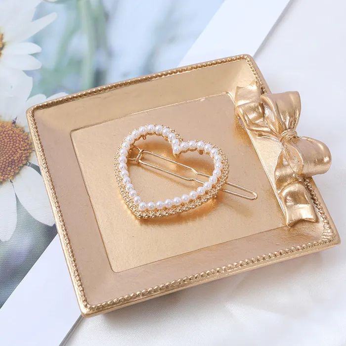Refined by AnnaKaci Necklaces Pearl Embellished Heart Hair Pin
