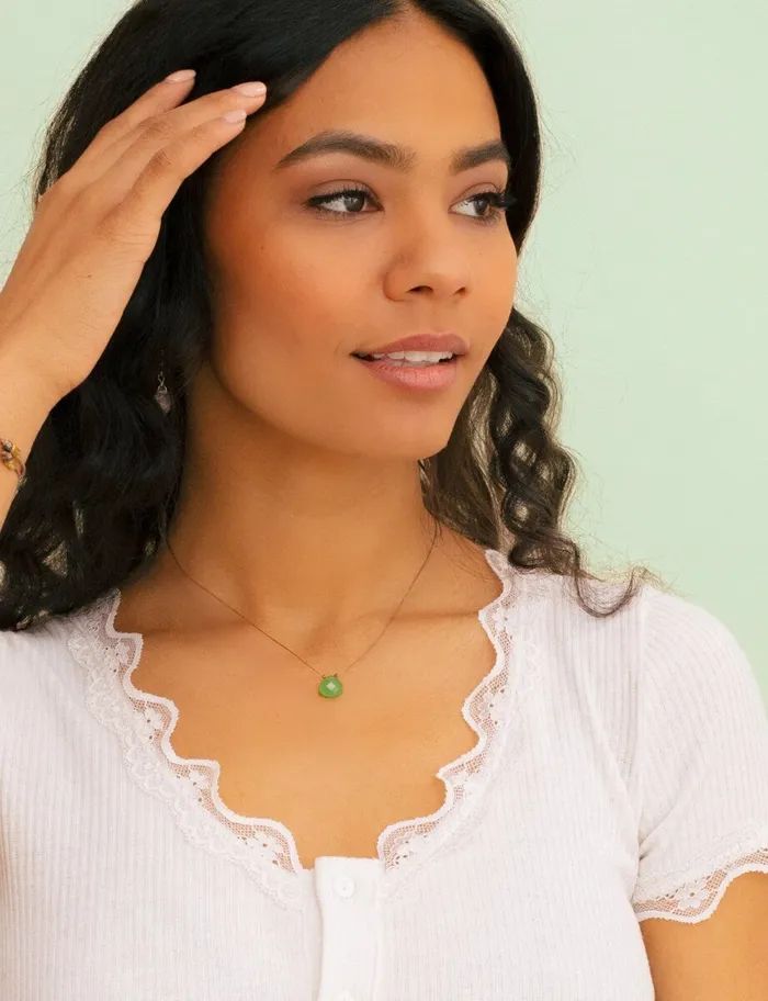 SoulKu Jade Green Crystal Soul Shine Necklace for Embrace the Journey Necklaces