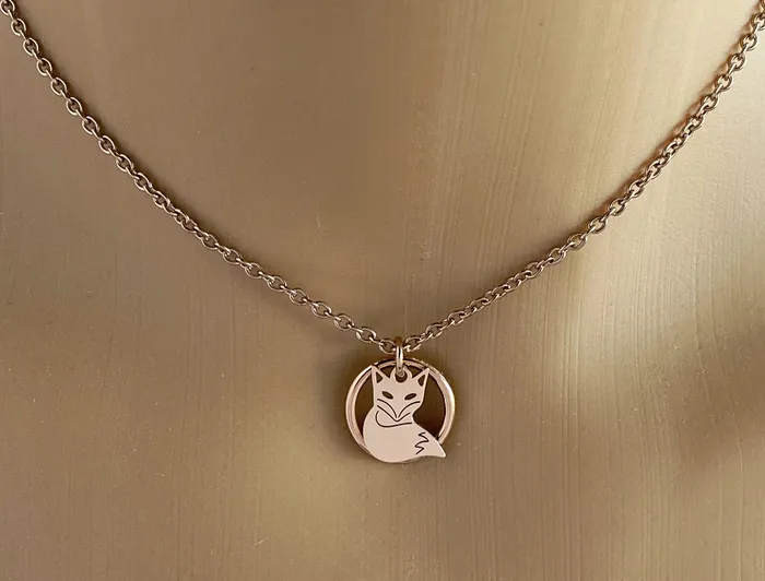 Submissive Day Collar Rose Gold Fox and BDSM O Ring Necklace Pet Play Captive Collars Necklaces