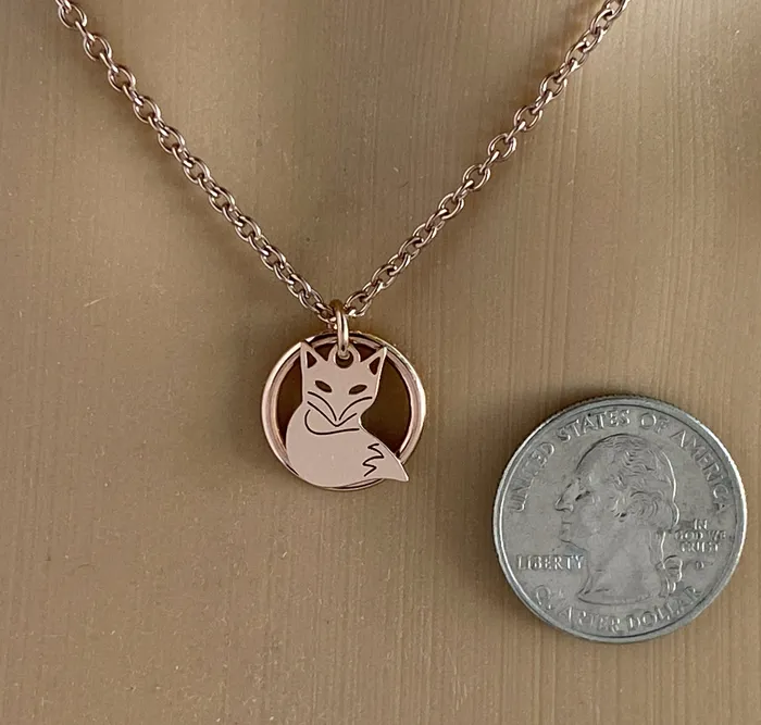 Submissive Day Collar Rose Gold Fox and BDSM O Ring Necklace Pet Play Captive Collars Necklaces