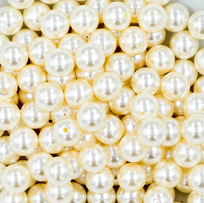 12mm Cream Pearl Acrylic Bubblegum Beads The BumbleBead Company Earrings