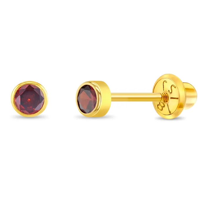 18k Gold Tiny Bezel Birthstone CZ Baby Toddler Kids Earrings Safety Screw Back Baby Screw Back Earrings Earrings 18k Gold Tiny Bezel Birthstone CZ Baby Toddler Kids Earrings Safety Screw Back Baby Screw Back Earrings Earrings