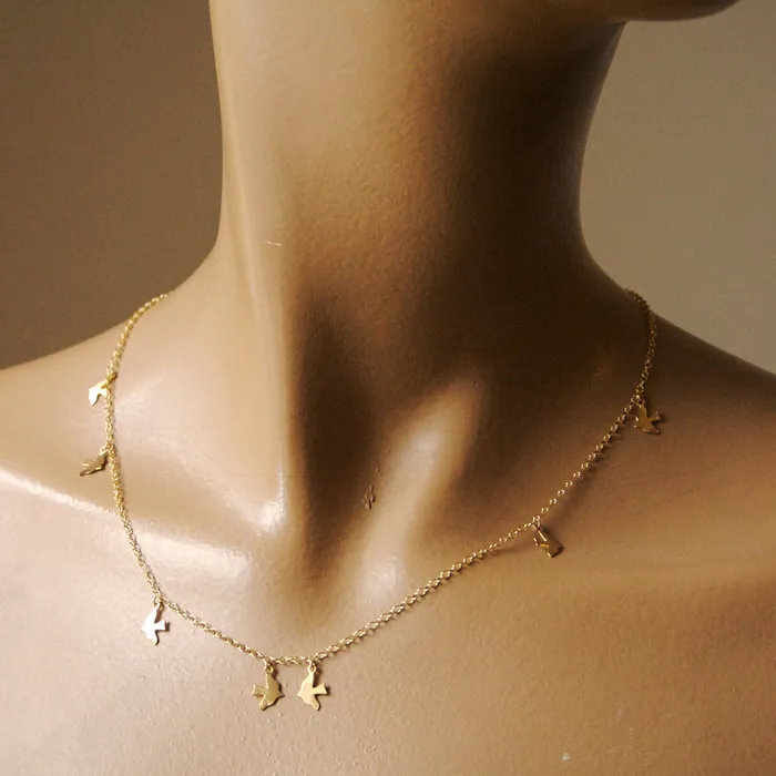 aliceeden Necklaces 14ct Gold Filled Bird Charm Necklace custom order