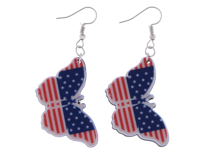 American Flag Butterfly HeartShaped Earrings ALILANG Earrings