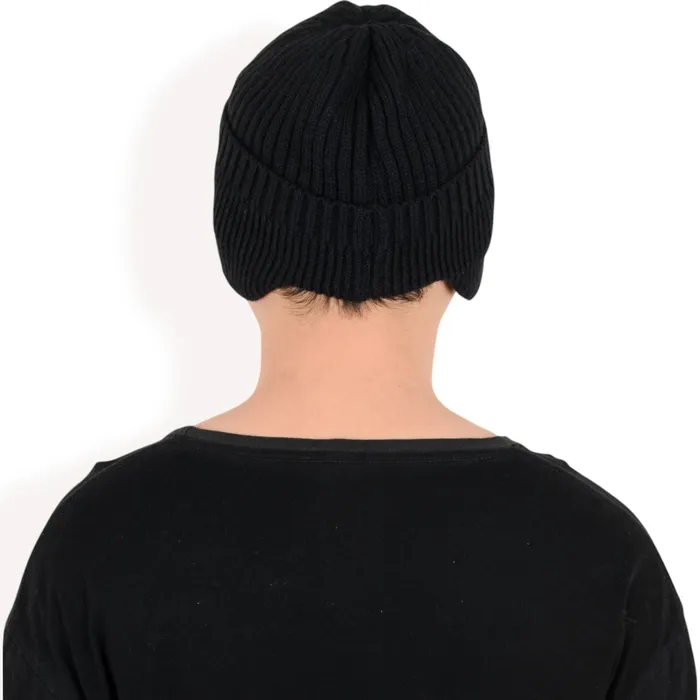 AnnaKaci Earrings Mens Ribbed Knit Baseball Cap with Ear Flap Coverage for Winter Warmth and Style