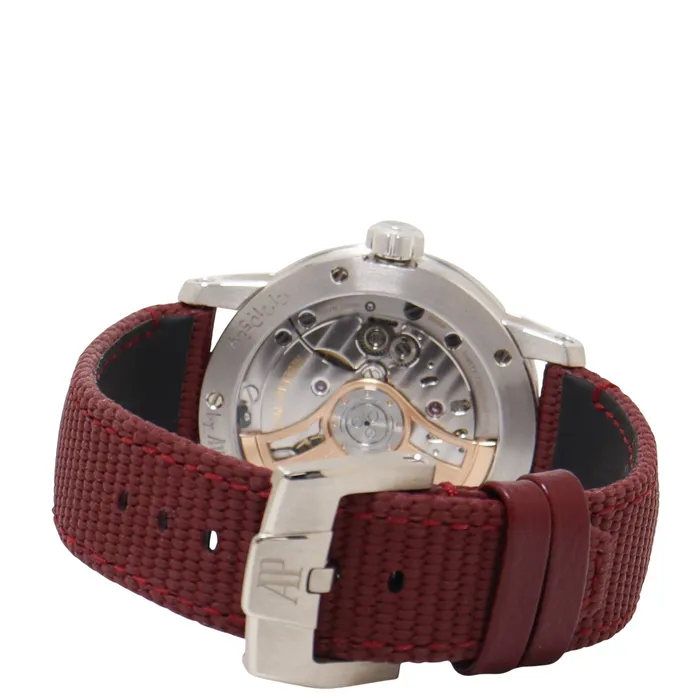 Audemars Piget Code 1159 41mm White Gold Smoke Burgundy Dial Watch Reference 15210BCOOA500KB01 Happy Jewelers Watches