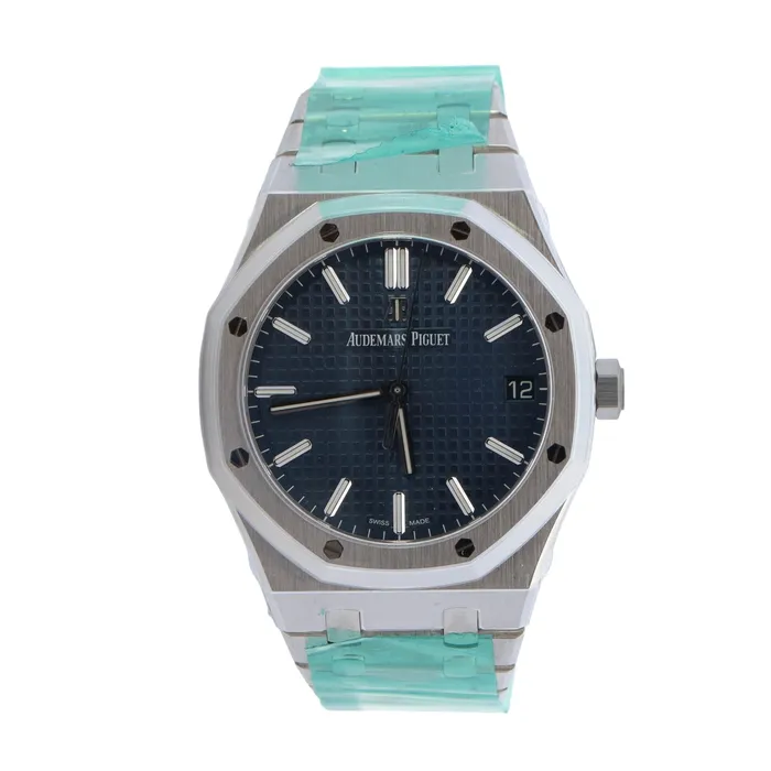 Audemars Piguet Royal Oak Stainless Steel 41mm Blue Stick Dial Watch Reference 15500STOO1220ST01 Happy Jewelers Watches Audemars Piguet Royal Oak Stainless Steel 41mm Blue Stick Dial Watch Reference 15500STOO1220ST01 Happy Jewelers Watches