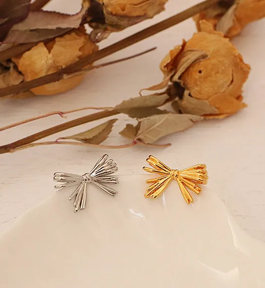 Bow Shape Ear Studs Refined by AnnaKaci Earrings