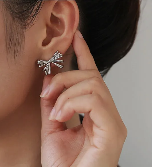 Bow Shape Ear Studs Refined by AnnaKaci Earrings