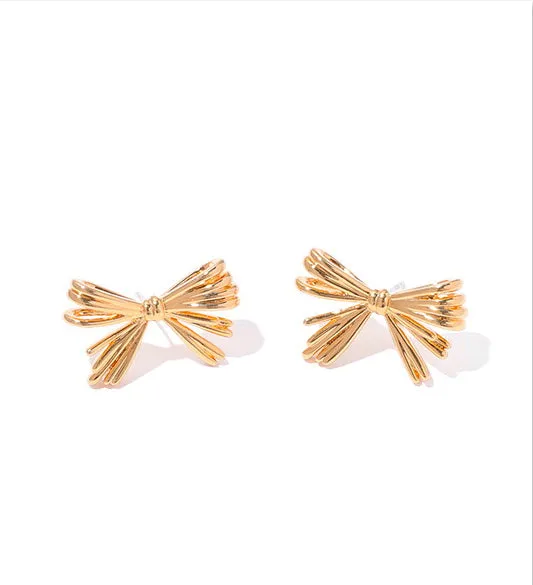 Bow Shape Ear Studs Refined by AnnaKaci Earrings