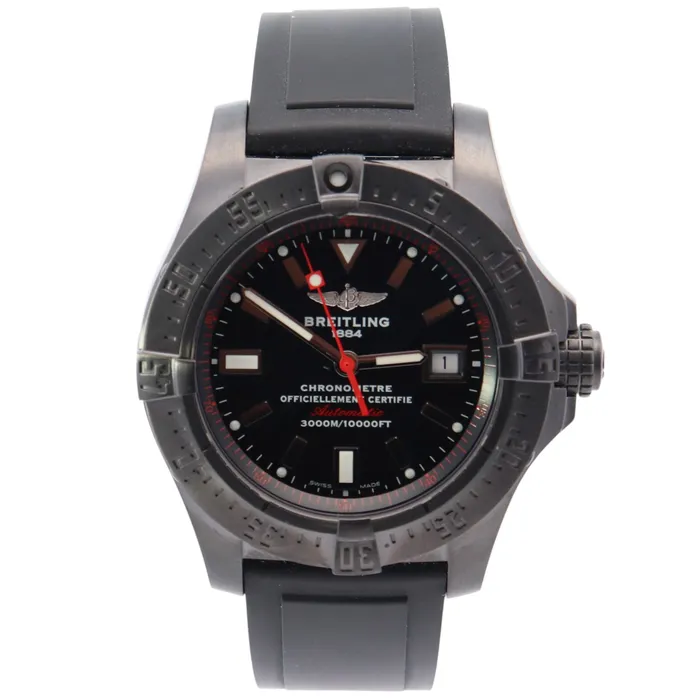 Breitling Avenger 45mm Black Dial Watch Ref M17330 Happy Jewelers Watches