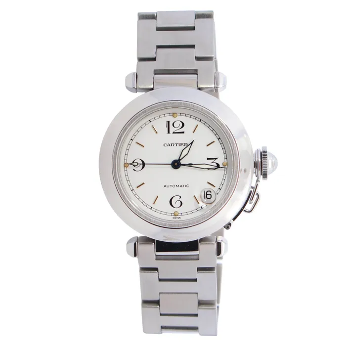 Cartier Pasha 35mm White Dial Watch Ref W31015M7 Happy Jewelers Watches