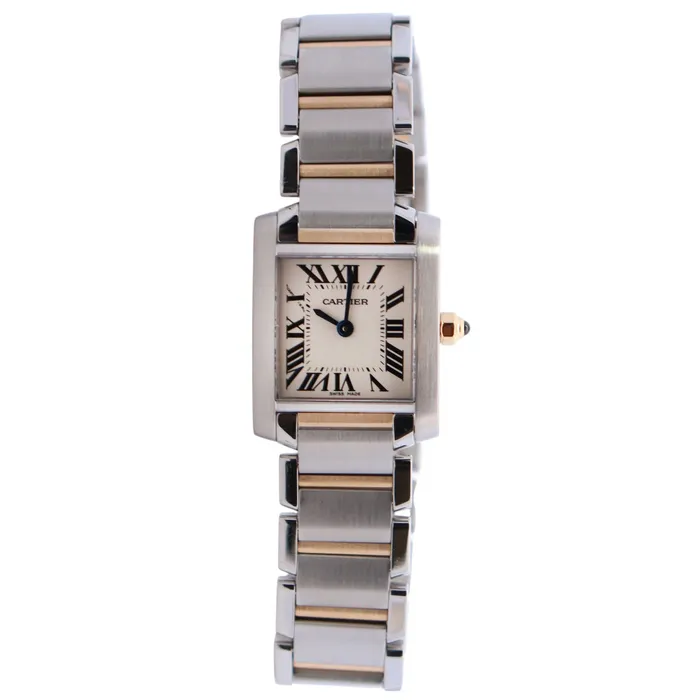 Cartier Tank 25mm White Dial Watch Ref W51007Q4 Happy Jewelers Watches