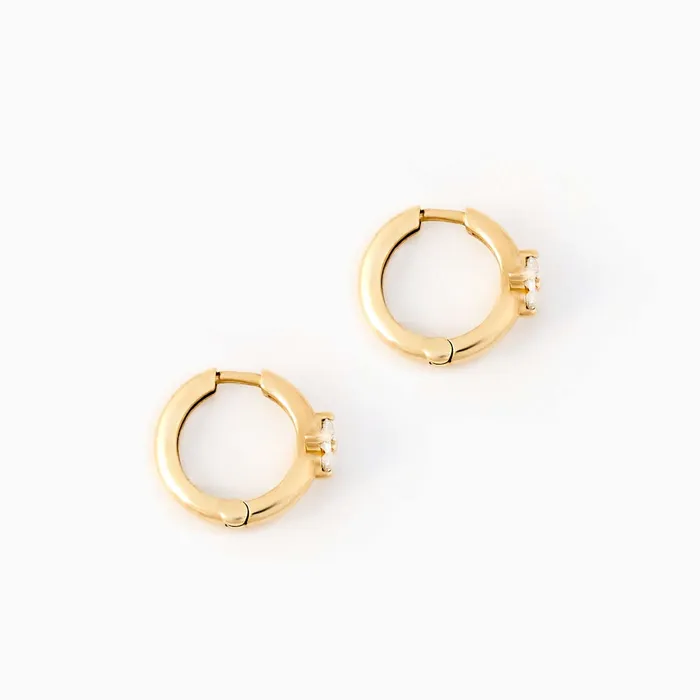 Earrings Gelin Diamond Diamond Flower Hoop Earrings