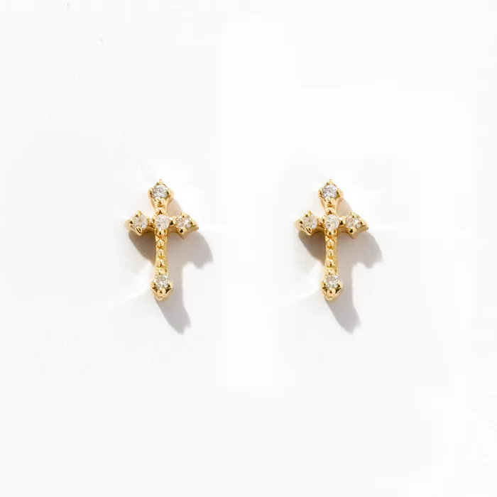 Earrings Gelin Diamond Diamond GothicStyle Cross Earrings