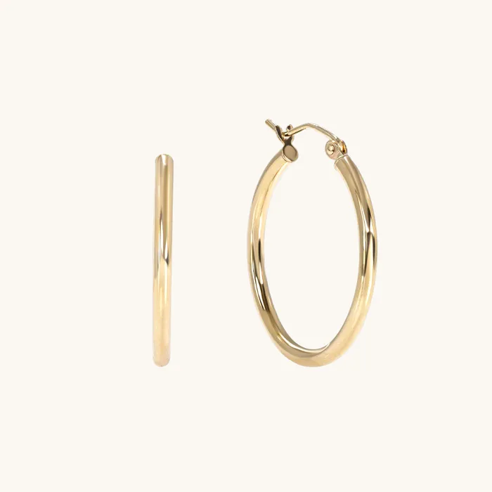 Earrings Happy Jewelers Polished Hoop Earrings