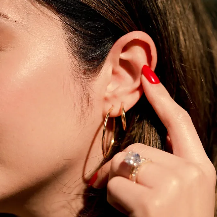 Earrings Happy Jewelers Polished Hoop Earrings