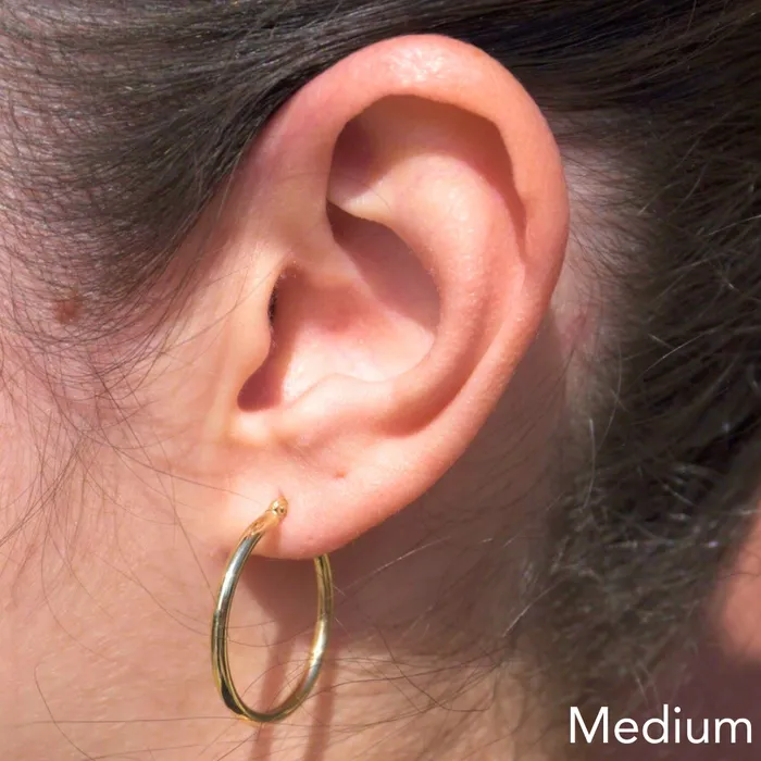 Earrings Happy Jewelers Polished Hoop Earrings