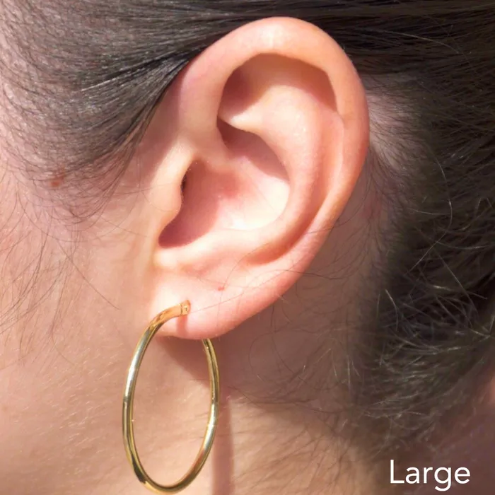 Earrings Happy Jewelers Polished Hoop Earrings