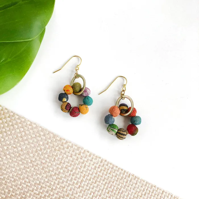 Earrings Kantha Orbital Earrings WorldFinds