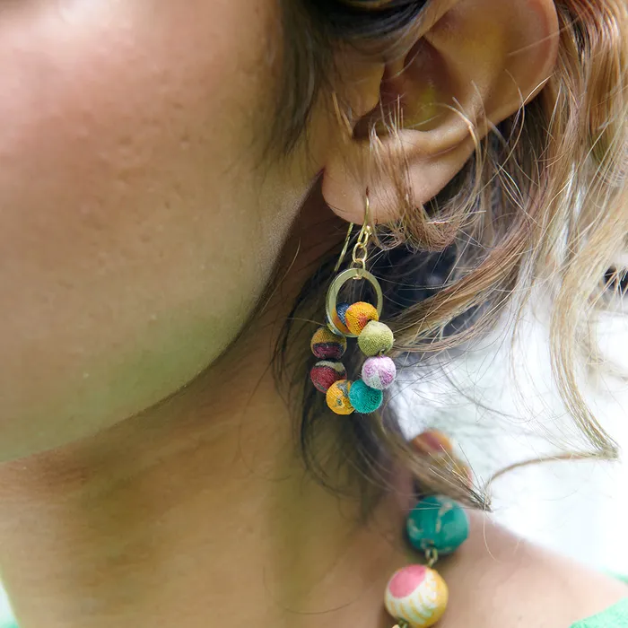 Earrings Kantha Orbital Earrings WorldFinds