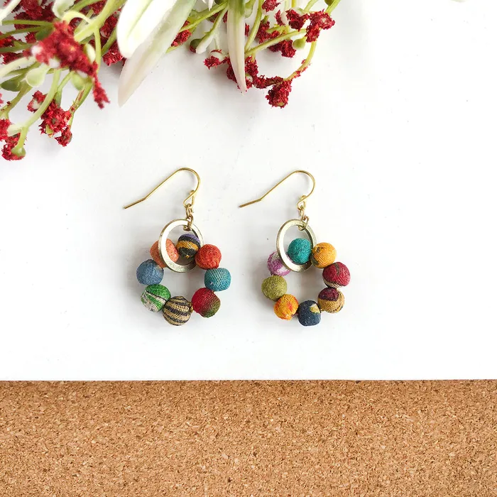 Earrings Kantha Orbital Earrings WorldFinds