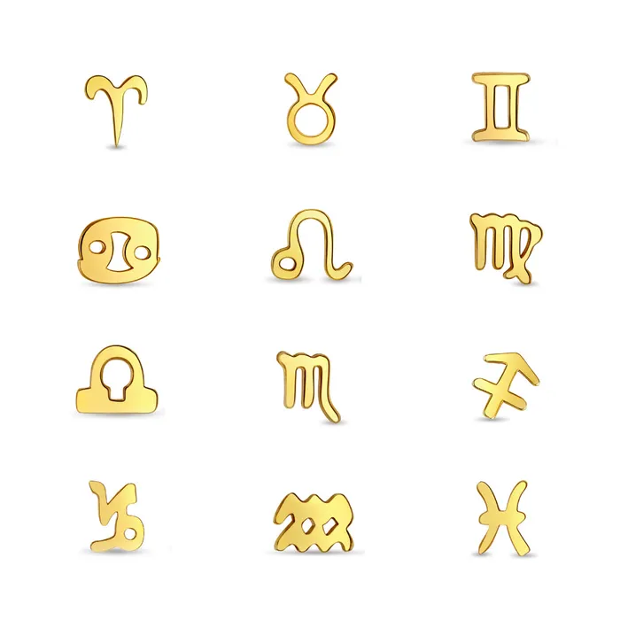 Earrings Kids Screw Back Earrings 14k Gold Dainty Zodiac Sign Baby Toddler Kids Earrings Safety Screw Back