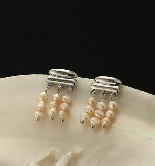 Earrings Refined by AnnaKaci Pearl Curtain Drop Earrings