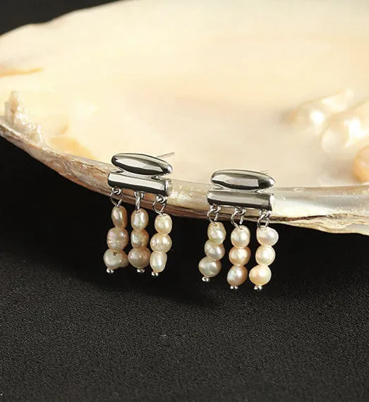 Earrings Refined by AnnaKaci Pearl Curtain Drop Earrings