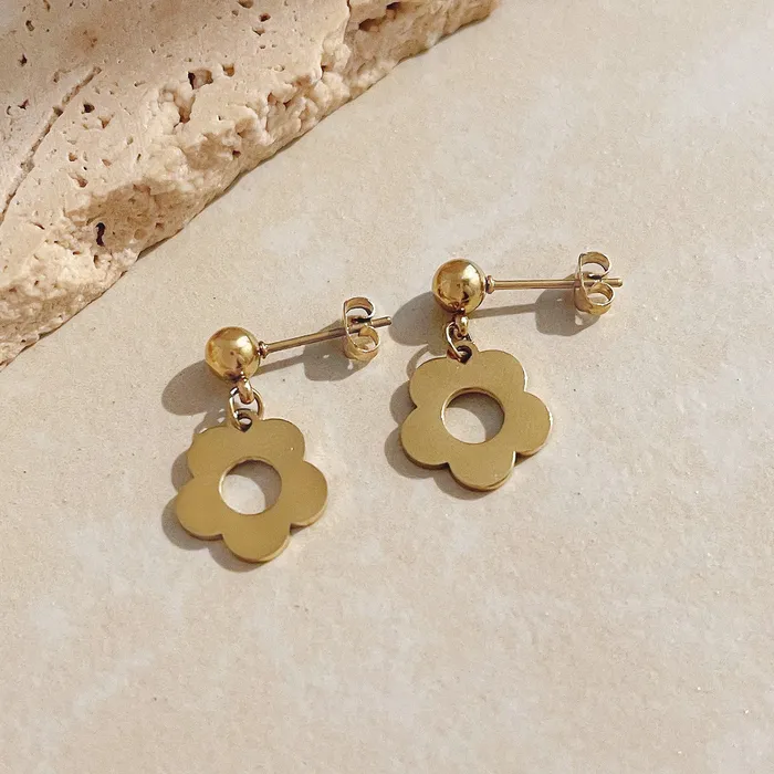 Earrings Refined by AnnaKaci Petite Flower 14K Gold Plated Earrings