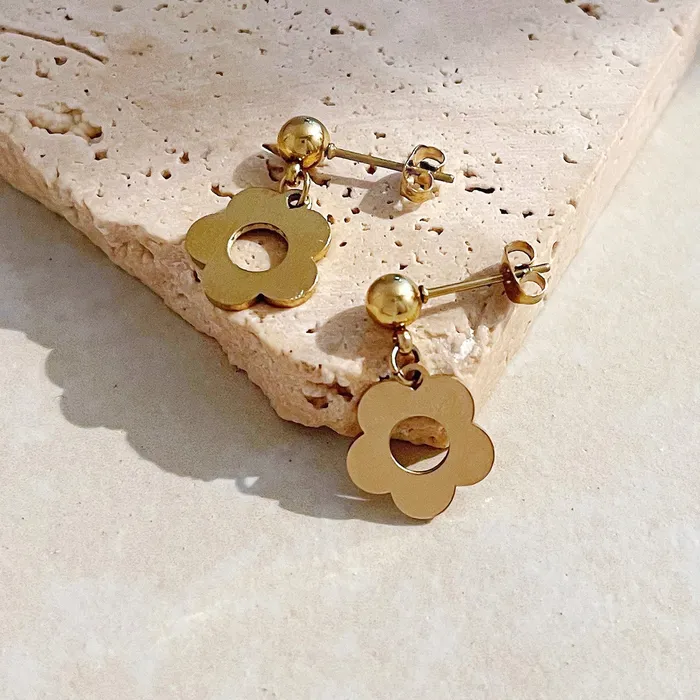 Earrings Refined by AnnaKaci Petite Flower 14K Gold Plated Earrings