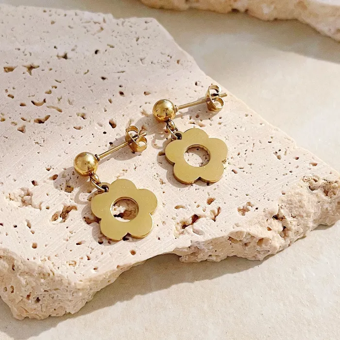 Earrings Refined by AnnaKaci Petite Flower 14K Gold Plated Earrings