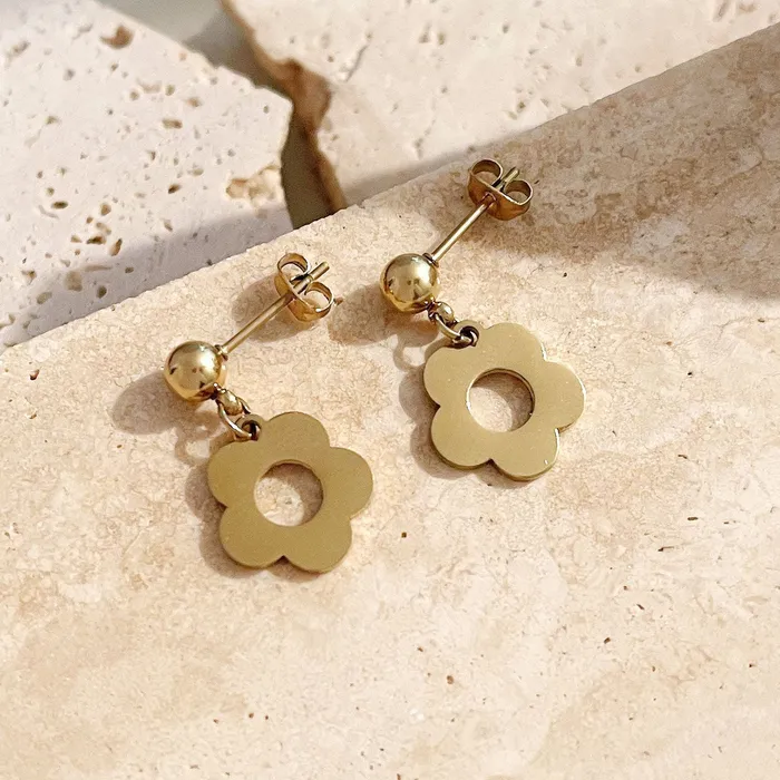 Earrings Refined by AnnaKaci Petite Flower 14K Gold Plated Earrings